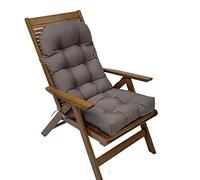 RPZVGG Cojín capitoné con Respaldo Alto para Mecedora, para Interior y Exterior, con Almohadillas Gruesas, Resistente al Agua y con Lazos(Grey)