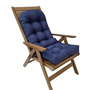 RPZVGG Cojín capitoné con Respaldo Alto y Lazos para Mecedora, Ideal para Dormitorio, Sala de Estar y Patio(Navy Blue)