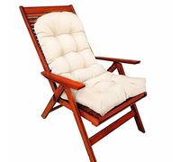 RPZVGG Cojín para Mecedora con Respaldo Alto, de algodón PP, Todo en uno, con Lazos para Silla de Patio Exterior y Mecedora de salón Interior(Beige)