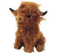 RQcMid Juguete de peluche de las tierras altas, regalo para adultos, para decoración del hogar y alivio del estrés, 28 cm, color marrón con relleno de algodón PP