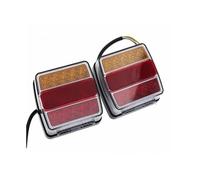 RQHTHTR Luces Traseras 2 Uds Impermeable IP68 12V 16LED Camión Remolque Camión Furgoneta Barco Caravana Freno Luz Trasera Lámpara De Parada Señal De Giro Luz Trasera