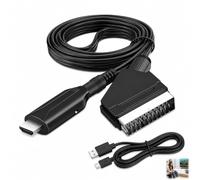 Rqkagf - Convertidor de corriente a HDMI 1080P, adaptador de corriente a HDMI con salida 720P/1080P y alimentación USB, convertidor de audio de vídeo PAL NTSC SECAM para VHS DVD decodificador de