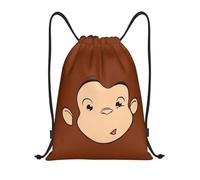 RQLNBOBZ Mochila con cordón ajustable Bolsas con cordón de Monkey Curious George para mujer y hombre mochilas portátiles para deportes gimnasio compras y almacenamiento