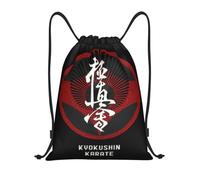 RQLNBOBZ Mochila con cordón ajustable Mochila con cordón Kyokushin Karate para hombre y mujer ligera para artes marciales japonesas para gimnasio deportes viajes