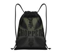 RQLNBOBZ Mochila con cordón ajustable Mochila con cordón West Coast Chopper Iron Cross para mujer y hombre ideal para gimnasio deporte compras portátil