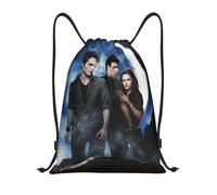 RQLNBOBZ Mochila con cordón ajustable Mochila deportiva con cordón Edward Bella Jacob color negro para gimnasio de la saga Crepúsculo Luna Nueva para correr.