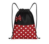 RQLNBOBZ Mochila con cordón ajustable Mochilas con cordón de Minnie Polkadots para mujer plegables para gimnasio deportes con personajes animados de anime para entrenamiento y almacenamiento.