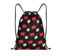 RQLNBOBZ Mochila con cordón ajustable Mochilas con cordón para gimnasio deportes entrenamiento con diseño de Mickey y Minnie para hombre y mujer