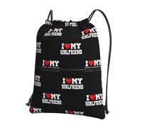 RQLNBOBZ Mochila portátil con cordón I Love My Girlfriend informal con bolsillo y cordón ideal para viajes deportes hombre y mujer.