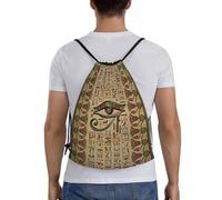 RQLNBOBZ Mochilas con adorno egipcio del Ojo de Horus en papiro bolsas multifunción con cordón para zapatos libros para hombres mujeres y estudiantes.