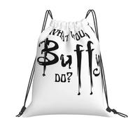 RQLNBOBZ ¿Qué haría Buffy? - Mochilas de Buffy la cazavampiros informales portátiles con cordón para guardar libros para estudiantes que viajan.