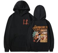 RQLNBOBZ Sudadera con Capucha Retro de algodón Extragrande Informal para Hombre y Mujer de la Gira TS The Life of A Showgirl otoño/Invierno