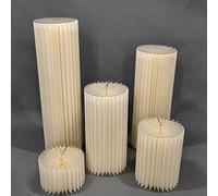 RQLSSSLMXJ Columnas de Papel Plegables, pedestales de exhibición, Columna de Papel Plegable con Tapa acrílica para Bodas y Fiestas de cumpleaños (Juego de 5 Piezas)