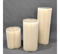 RQLSSSLMXJ Columnas de Papel Plegables, pedestales de exhibición, Columna de Papel Plegable con Tapa acrílica para Bodas y Fiestas de cumpleaños (Juego pequeño de 3 Piezas)