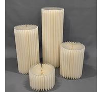 RQLSSSLMXJ Columnas de Papel Plegables, pedestales de exhibición, Columna de Papel Plegable con Tapa acrílica para Bodas y Fiestas de cumpleaños (Juego pequeño de 4 Piezas)