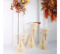 RQLSSSLMXJ Columnas de Papel Plegables, pedestales de exhibición, jarrones de cartón para Bodas, Soportes cilíndricos con Disco acrílico para decoración de Bodas, compromisos y Fiestas de Cum