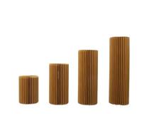 RQLSSSLMXJ Soporte cilíndrico Plegable con Pedestal, columnas de cartón Plegables, mesas cilíndricas para Fiestas, Bodas, cumpleaños, exhibición de postres y decoración de Pasteles (Dorado, 4