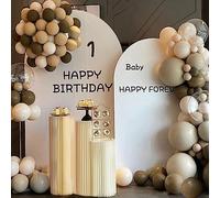 RQLSSSLMXJ Soportes cilíndricos para Fiestas, pedestales de exhibición de columnas de Papel Plegables, pilares cilíndricos de Papel para Bodas y cumpleaños (60cm, 80cm, 100cm)