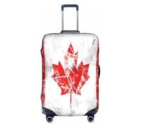 RQMPHUGNCF Funda protectora para maleta, diseño retro de la bandera de Canadá, material de alta elasticidad para viajeros, color blanco, S, White, S