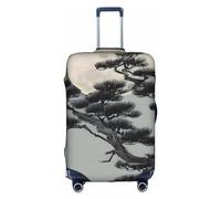 RQMPHUGNCF Pine Tree Under The Moon - Funda protectora para maleta, material de alta elasticidad para viajeros, color blanco, S, White, S