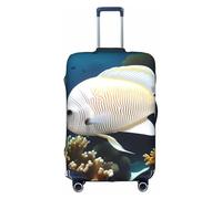 RQMPHUGNCF White-Golden Fish - Funda protectora para maleta, material de alta elasticidad para viajeros, color blanco, XL, White, XL