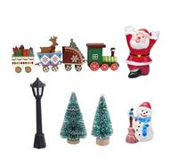 Rqrdww 22x9x5.5cm Christmas Miniatures Decor, Wooden Christmas Tree Figurine, Small Christmas Ornaments, Christmas Craft Miniatures, Festive Christmas Miniature Set, Landscape Ornaments for Christmas