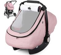 Rquite Funda de asiento de coche para bebé, fundas de asiento de coche de invierno para niño y niña, funda de asiento de coche impermeable, toldo de asiento de coche cálido, protector de clima frío