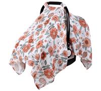 Rquite Funda de asiento de coche para bebé, fundas de asiento de coche para niña y niño, funda de asiento de coche de algodón de muselina, toldo ligero para asiento de coche, funda transpirable para