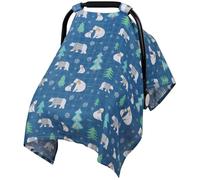 Rquite - Fundas de muselina para asiento de coche, cubierta de asiento de coche para bebé, toldo ligero para asiento de coche, suave y transpirable, para niños y niñas, apto para días calurosos de