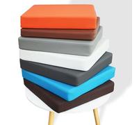 Rr tianshi Cojín de asiento impermeable de piel sintética duradera con soporte de espuma gruesa, antideslizante, extraíble para exteriores, oficina, hogar, jardín (40 x 40 x 8 cm)