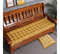 Rr tianshi Cojín de banco de algodón grueso de 2/3 plazas, cojín de algodón para asiento de banco de sofá, cojín largo para hogar, jardín, patio, columpio, interior (120 x 50 cm, amarillo)