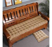 Rr tianshi Cojín de banco de algodón grueso de 2/3 plazas, cojín de algodón para asiento de banco de sofá, cojín largo para hogar, jardín, patio, columpio, interior (110 x 40 cm, beige)