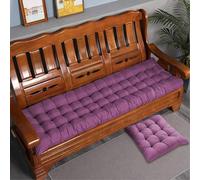 Rr tianshi Cojín grueso de algodón para banco de 2/3 plazas, cojín de algodón para asiento de banco de sofá, cojín largo para hogar, jardín, patio, columpio, interior (120 x 40 cm, morado)