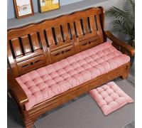 Rr tianshi Cojín grueso de algodón para banco de 2/3 plazas, cojín de algodón para asiento de banco de sofá, cojín largo para hogar, jardín, patio, columpio, interior (80 x 50 cm, rosa)