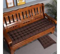 Rr tianshi Cojín grueso de algodón para banco de 2/3 plazas, cojín de algodón para asiento largo para hogar, jardín, patio, columpio, interior (110 x 50 cm, café)
