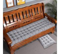 Rr tianshi Cojín de banco de algodón grueso de 2/3 plazas, cojín de algodón para asiento de banco de sofá, cojín largo para hogar, jardín, patio, columpio, interior (100 x 40 cm, gris)