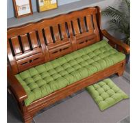 Rr tianshi Cojín grueso de algodón para banco de 2/3 plazas, cojín de asiento largo de algodón para hogar, jardín, patio, columpio, interior (80 x 40 cm, verde)
