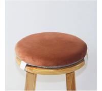 Rr tianshi Cojín redondo de algodón con memoria para taburete, terciopelo de cristal suave, cojín de asiento redondo grueso con hebilla elástica antideslizante, lavable (marrón, 2 unidades)