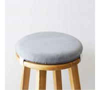 Rr tianshi Cojín redondo de algodón con memoria para taburete, terciopelo de cristal suave, cojín redondo grueso con hebilla elástica antideslizante, lavable (gris, 2 unidades)