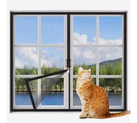 Rr tianshi Redes de balcón con cremallera para gatos, protección de malla para gatos, red de seguridad antiarañazos, mosquitera (60 x 100 cm, negro y gris)