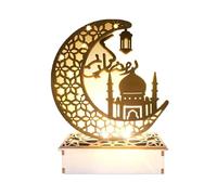 Rramadan Decoracion, Eid Mubarak Decoracion, Luces LED Ramadán, 3D Madera Eid Mubarak Decoraciones Luces Home Party Dormitorio para los musulmanes, Eid al-Fitr al-Adha Islámica Mesa Decoración