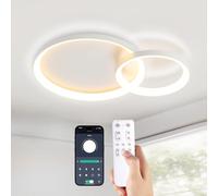 RRBEST Lámpara de Techo LED, Lámpara de Techo Moderno, Regulable con mando a distancia APP, para Estudio, Comedor,3000K-6000K, 42cm/28W