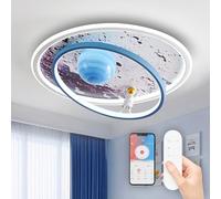 RRBEST Lámpara de techo LED para Niños, 50CM Lampara Techo Infantil Astronauta, 3000K-6000K, Regulable Lampara Techo Dormitorio con Control Remoto para Dormitorio de Niños y Niñas, Bola blanca