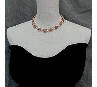 RRBXXUYN 14x18mm Muscovite Necklace Oval Shape Faceted Bezel Set Women Jewelry Birthday Gift