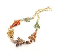 RRBXXUYN 24x45mm aquamarine citrine amethyst Necklace Multi Color Statement Necklace Women Jewelry