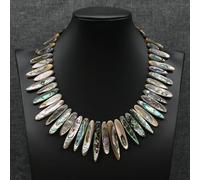 RRBXXUYN Top-drilled Multi Color Abalone Sea Shell Necklace 18'' For Women Lady
