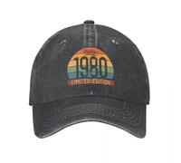 RRCRUHG Classic Baseball Cap Vintage 1980 Edición Limitada Hombres Mujeres 41º cumpleaños Desgastado Lavado Vintage Outdoor Summer Sun Ajustable Ajuste Deportivo Sombrero de algodón