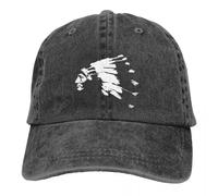 RRCRUHG Classic Baseball Cap Washed Men's Whirling Horse Sioux Indian Chief Trucker Snapback Native American Golf Adjustable Sports Cotton Fits Hat