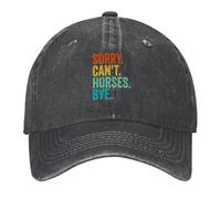 RRCRUHG Gorra clásica de béisbol perdón Caballos no Pueden Adiós Divertido Caballo de equitación Visera térmica única para Senderismo Tenis Masculino Ajustable Deportivo Femenino Gorro de algodón