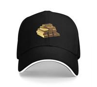 RRCRUHG Gorra de béisbol clásica, Barras Doradas apiladas para la Playa, Hombre para el Sol, Sombrero Deportivo Casual Transpirable Ajustable para Mujer, Que me Queda Bien